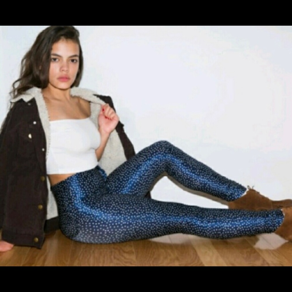 American apparel navy/white polka dot pants